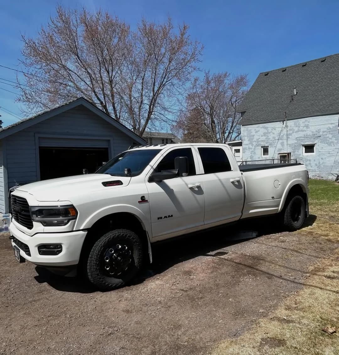 White Ram 3500 after paint correction and ceramic coating