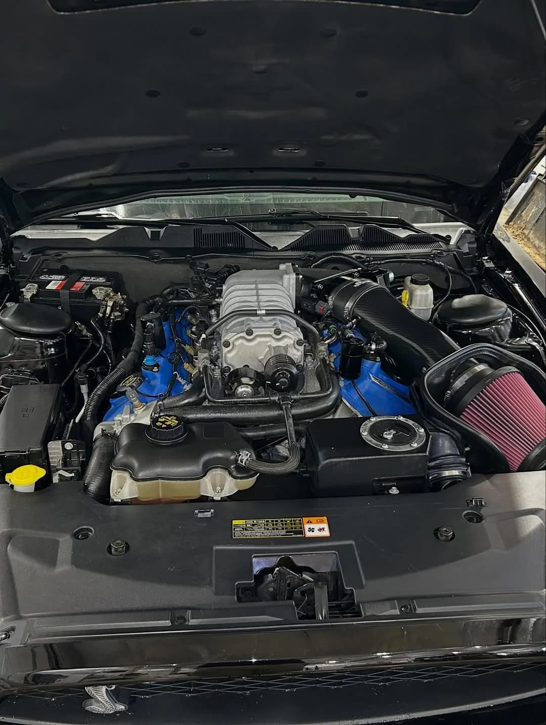 Detailed engine bay of a Shelby GT500